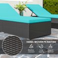 thumbnail image 3 of Turquoise 3-Piece Rattan Lounge Set with Side Table - Outdoor Patio Chaise Loungers & Cushions - Perfect for Deck, Poolside, or Backyard Relaxation, 3 of 7