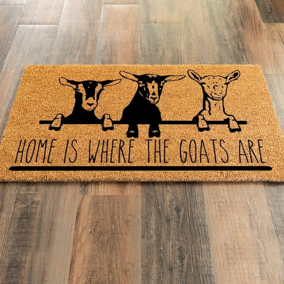 Home is Where The Goats are Doormat Indoor Entrance mat for Indoor Outdoor Home Decor 16x24 inches