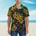 thumbnail image 4 of Disketp Hawaiian Shirts For Men,Mardi Gras Surface Print Mens Casual Short Sleeve Button Down Shirts Beach Shirt, 4 of 8