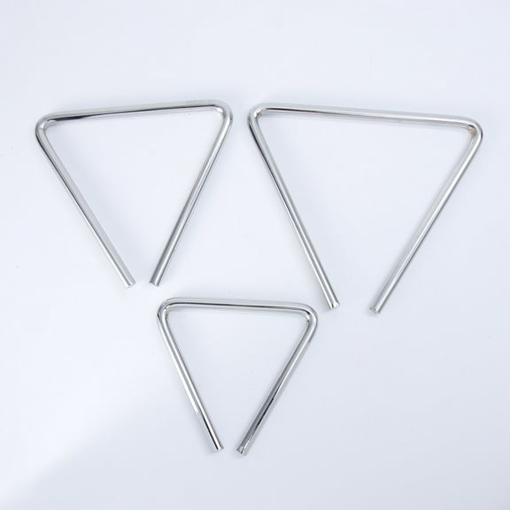 NICEXMAS Percussion Triangles 1 Set Triangle Bell Toy Silver Metal Music Toys for Boys Girls 6 Inches