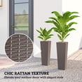 thumbnail image 4 of Outsunny 23.6 Inch Tall Planters for Outdoor Plants, Set of 2 Plastic Flower Pots with Drainage Holes, Brown, 4 of 9