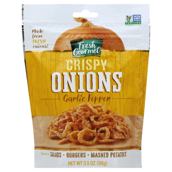 Fresh Gourmet Garlic Pepper Crispy Onions 3.5 oz. Bag