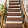 thumbnail image 4 of Pure Era Bullnose 9" x 30" Carpet Stair Treads Protector Cover Indoor Non Slip Self Adhensive Set of 14,Brown, 4 of 7