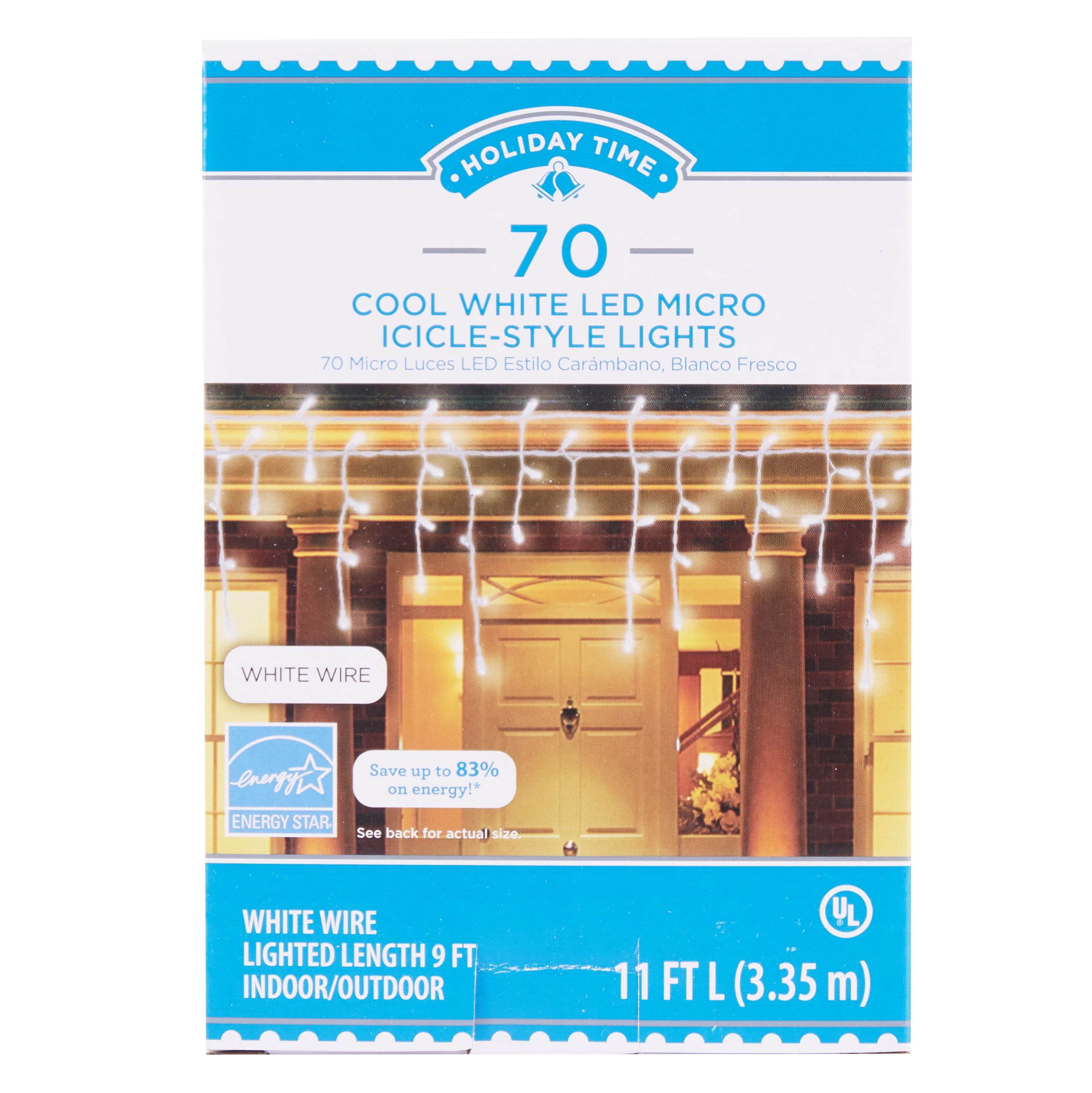 Holiday time 500 cool white led icicle lights outlet