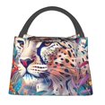 thumbnail image 1 of Disketp Vibrant Leopard In Flowers Bolsa Térmica Estampada, Bolsa Térmica Aislante para Almuerzo, Playa y Campamento, 1 of 6