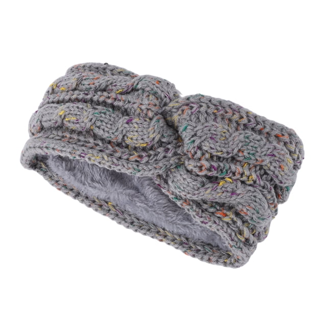 Unique Bargains 1 Pce Bandeau Confortable Tricoté à Câble Gris Clair Coloré
