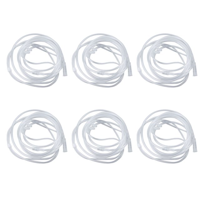 Cánula Nasal Desechable de 6 uds Tubo de Suministro de Oxígeno de Silicona Suave Accesorio Reductor de Oxígeno Verde 2m 66 Pies