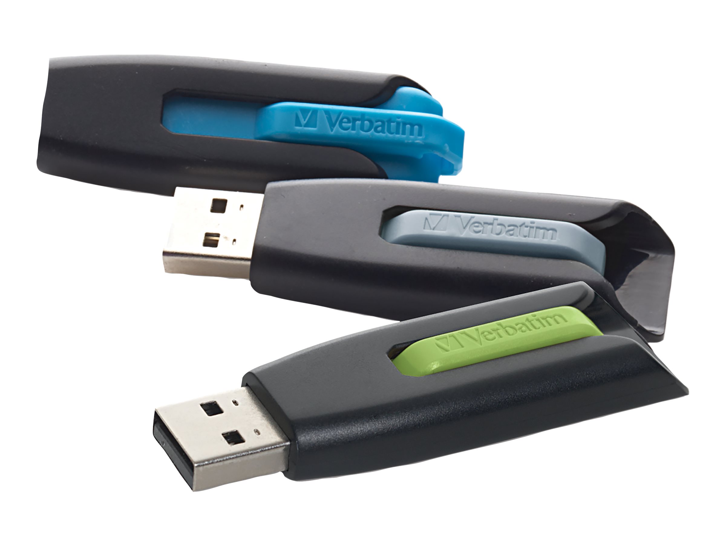 Verbatim Store 'n' Go V3 USB flash drive 16 GB USB 3.2 Gen gray,  blue, green (pack of 3)