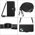 thumbnail image 5 of for iPhone 14 Plus Wallet Case, Elegant Card Holder Cash Slot PU Leather Kickstand Shoulder Strap Shockproof Protective Flip Women Girls Case Cover for iPhone 14 Plus, Black, 5 of 6