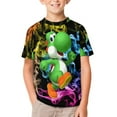 thumbnail image 2 of Super Mario Yoshi Unisex T-Shirt for Boys Girls Short Sleeve Sports Top Breathable Blouse 3D Prints Tee Shirts Casual Children Clothing 130CM, 2 of 8