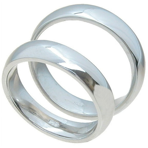 925 Sterling Silver His and Hers Rings and Wedding Bands