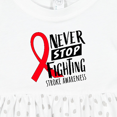 thumbnail image 4 of Inktastic Never Stop Fighting Stroke Awareness Red Ribbon Girls Baby Dress, 4 of 5