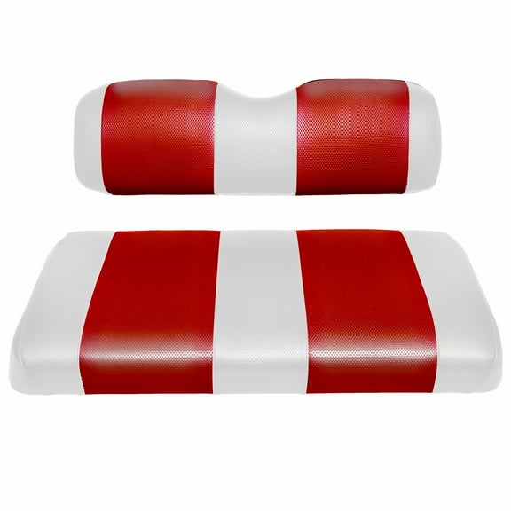 Replacement Seat Cover For Club Car DS Post-2000 Golf Cart (White & Red)