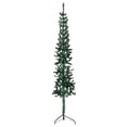 thumbnail image 2 of vidaXL Slim Artificial Half Christmas Tree with Stand Green 240 cm, 2 of 5