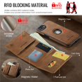 thumbnail image 3 of DG.MING Wallet Case for iPhone 16e 6.1inch,Detachable Magnetic Wallet Phone Case with RFID Blocking, Card Slot,Holder, Leather Phone Case for Men Women,Brown,For iPhone 16e, 3 of 9