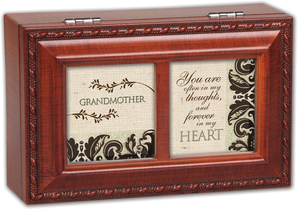 Cottage Garden Grandmother Grandma Gift Woodgrain Petite Music Box