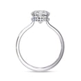 thumbnail image 4 of Solitaire Wedding Engagement Ring for Women | Center 8mm Cushion Cut Lab Created Moissanite Stackable Band Promise Rings in 14K Solid White Gold Jewelry Gift for Her, Ring Size 7, 4 of 6