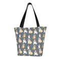 thumbnail image 1 of Fotbe Cartoon Bulldog 1 Bolsa de Playa con Estampado, Bolsa de Hombro, Bolsa de Mano Espaciosa, Bolsa de Viaje Ligera, Bolsa de Compras Versátil, 1 of 6
