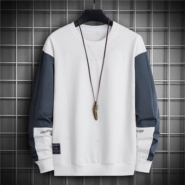 Blusas y camisas de manga larga y cuello redondo para hombre, moda informal, cómodas, lisas, holgadas, de manga larga y cuello redondo, sudaderas, blusa tipo pulóver para hombre, blusa de poliéster.