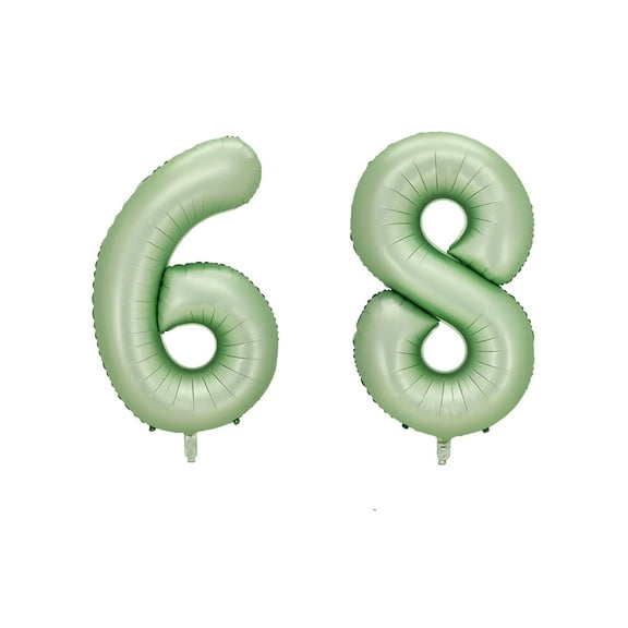 Number Sixty Eight Balloon Pastel Sage Green Number 68 Balloon 32" Large Party Milestone Balloon Decoration
