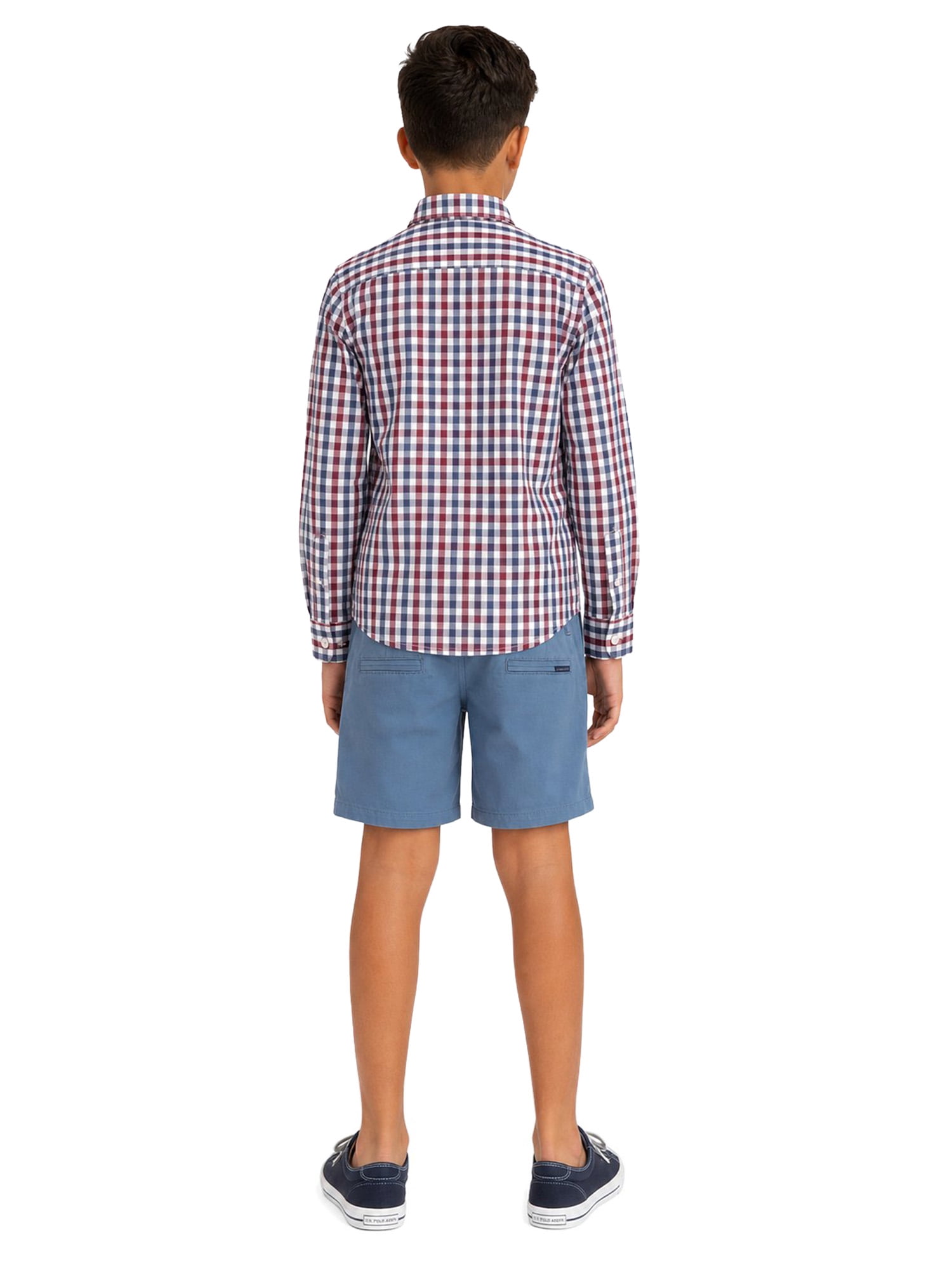 U.S. Polo Assn. Boys Long Sleeve Button Down Shirt, Sizes 4-18