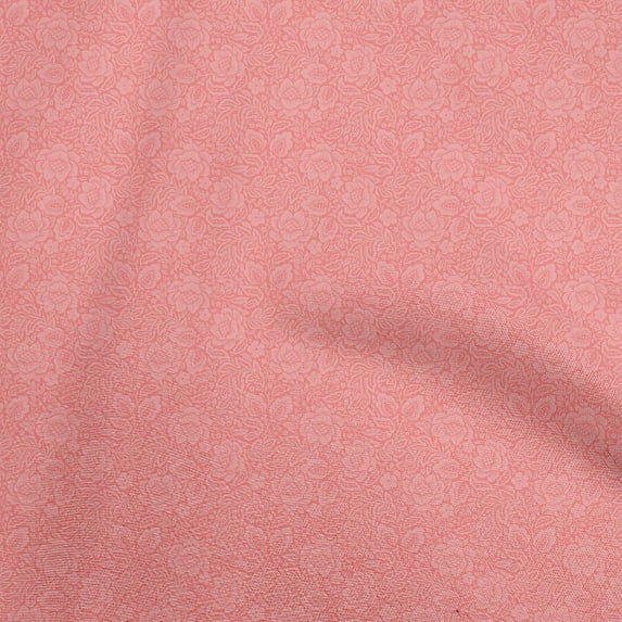 oneOone Cotton Cambric Pink Fabric Asian Block Dress Material Fabric Print Fabric By The Yard 56 Inch Wide