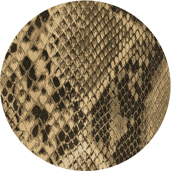 Ahgly Company Indoor Round Patterned Bakers Brown Area Rugs, 7' Round