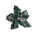 thumbnail image 1 of ¡Liquidación! Flores artificiales navideñas verdes, magnolias navideñas con tallos y purpurina, decoración para árbol de Navidad, flores artificiales para fiestas de Año Nuevo, decoraciones navideñas, 1 of 6