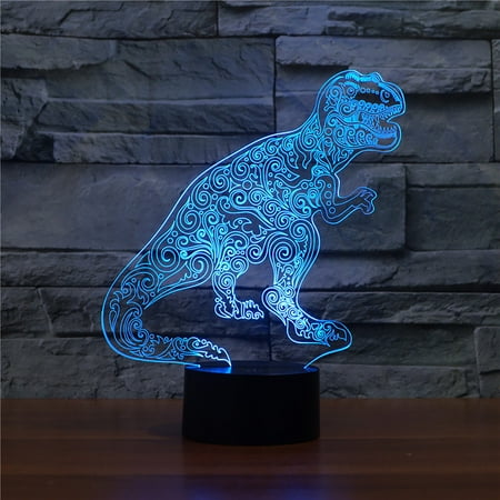 

WMYBD Gifts Night LightsLED Night Light Dinosaur 3D Optical Lamp Bedside Table Lamps for Bedroom