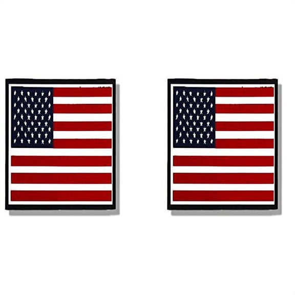 American Flag - Small, Bikers Motorcycle Helmet, Sticker Decal (2 pair) - Size - 3"