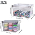 thumbnail image 3 of xianlin-Plastic Storage Bins with Latching Lids, Clear Storage Box with Handle Stackable Storage Containers PET Craft Organizer with Lid for Home, Office or Travel Storage - Transparent-Tawny, 3 of 4