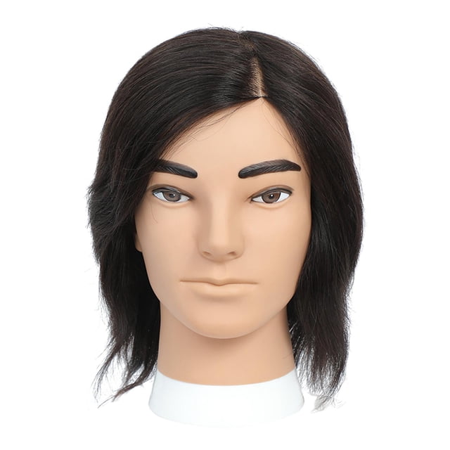 Muñeca de cosmetología con cabeza de maniquí 27 cm cabello humano Yuyangstore Piel Negra