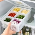 thumbnail image 4 of Decodeary Scallion Storage Box Convenient Storage For Fresh Scallions Ginger And Garlic Vegetable Fruit Fresh Boxes Plastic white 1Set, 4 of 6