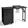 thumbnail image 3 of UBesGoo Foldable Manicure Table Desk with Dust Collector, 2 Drawers, Black, 3 of 11