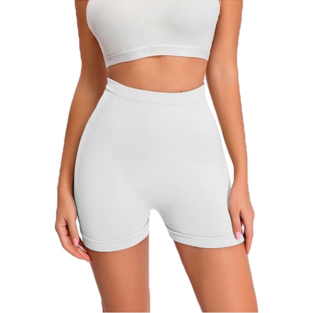 Short Deportivo Dahirim Store Licra Mujer Cintura Alta Blanco Unitalla N1912
