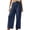 Navy, variant on VEKDONE Lounge Pants for Women Cotton Elastic High Waist Palazzo Pants Button Decorative Straight Leg Trousers Summer Loose Fit Comfy Wide Leg Pants with Pockets Navy XXXL