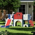 thumbnail image 4 of NBTiger Multi-functional Kids Slide Playset with Slide and Climber, Red and Blue, for Ages 1-3, Indoor/Outdoor, 4 of 9