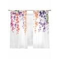 thumbnail image 6 of Pink Spring Flowers Sheer Curtains for Living Room Bedroom Pastoral Floral Garden Country Farm Sheer Curtains 72 Inch Long 2 Panels Set Light Filtering Curtain Window Treatments Drapes, 6 of 6