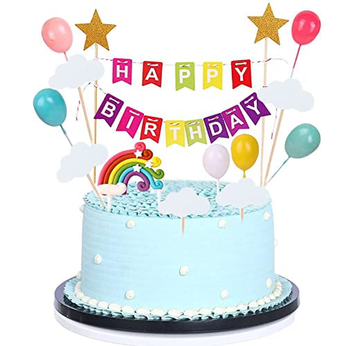 Girls Birthday Cake Flag Cake Topper Party Decoration Supplies Happy Birthday 
