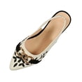 thumbnail image 2 of Samdudou Dress Shoes for Women Closed Toe Pointed Front Slingback Flats Canvas Texture Elegant Botanical Embroidery Chunky Chain Link Hardware Office Evening Party Shoes, 2 of 7