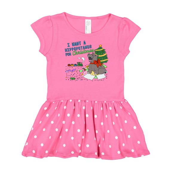 Inktastic I Want a Hippopotamus For Christmas Gift Baby Girl Dress