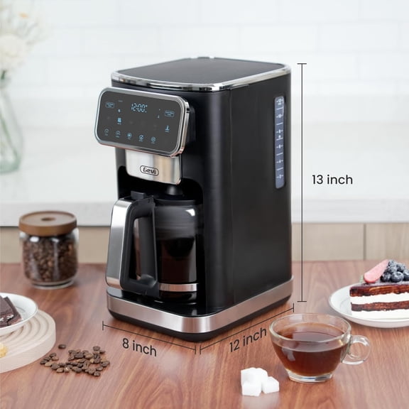 12-Cup Programmable Coffee Maker with Touchscreen, Strong Brew & Iced Coffee Options