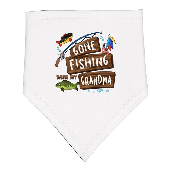Inktastic Gone Fishing with My Grandma Baby Bandana Bib