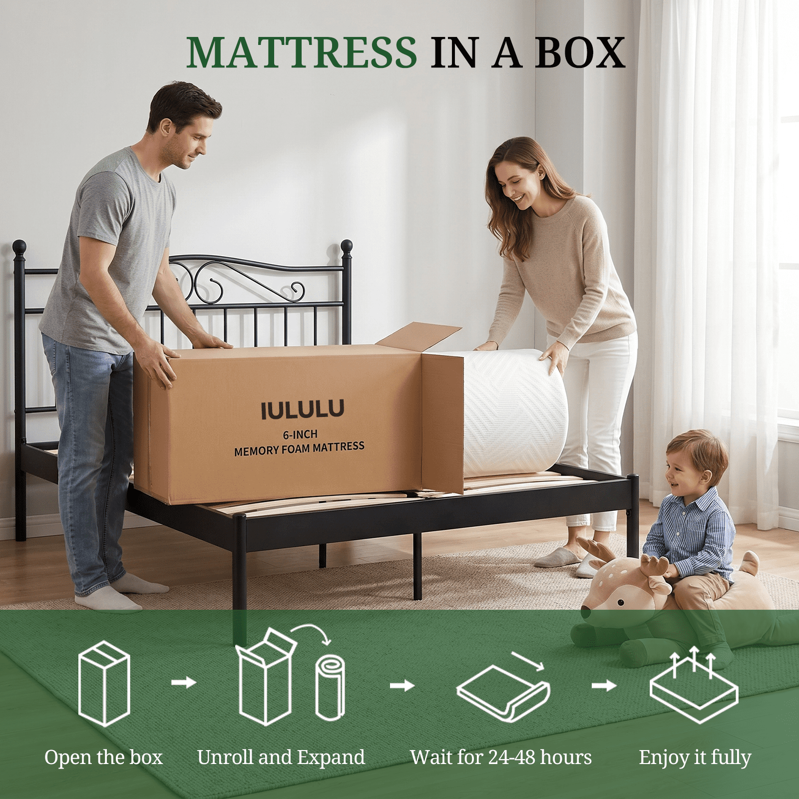 5 Inch Memory Foam Mattress Twin Size, Medium Feeling