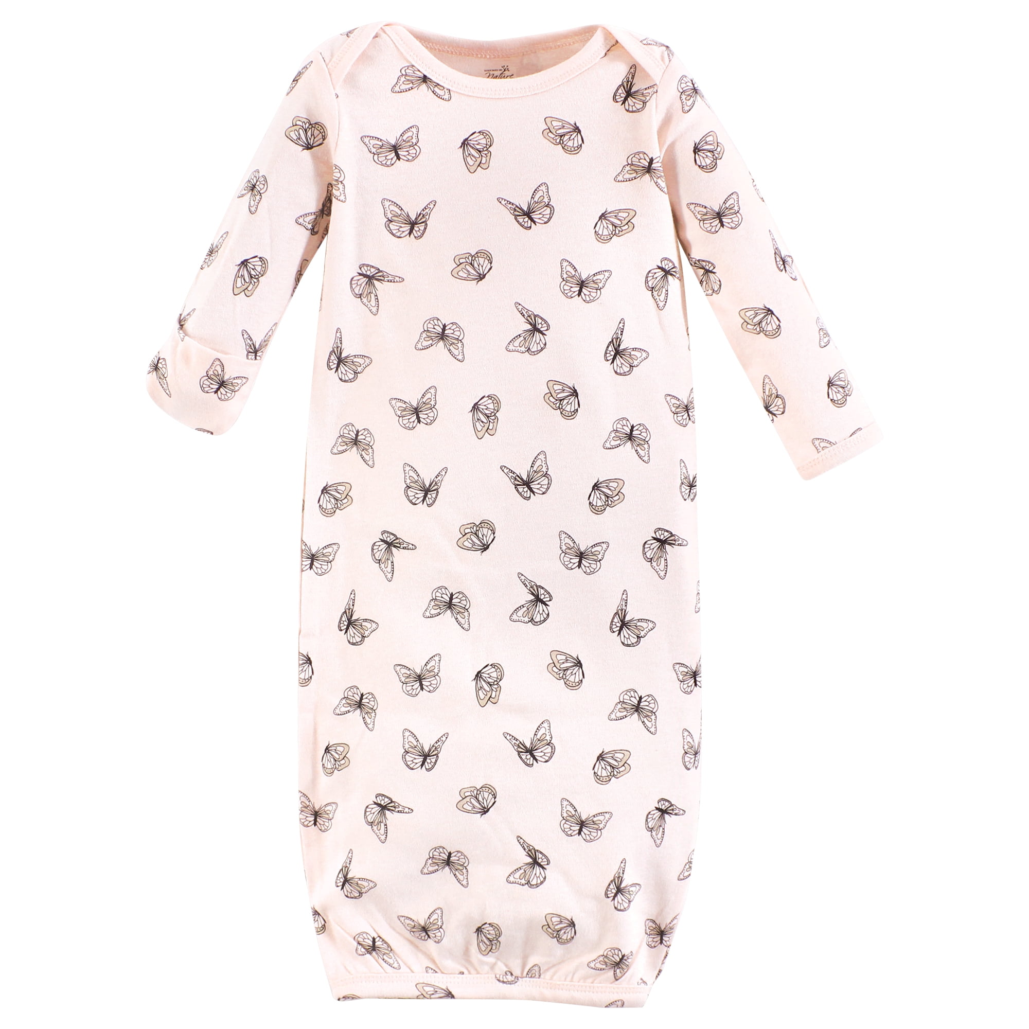 Touched by Nature Baby Girls Organic Cotton Gowns, Soft Wildflower, 0-6 Months