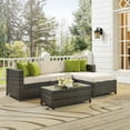 thumbnail image 2 of Crosley Furniture Sea Island 5 Piece Wicker Sectional Set in Gray, 2 of 5
