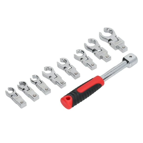 Wrench Set,9Pcs Replaceable Wrench Set Rotating Head Wrench Flexible Head Wrench Kit Revolutionary Design