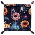 thumbnail image 2 of Women Girls Leather Square Dish Trinket Plate Jewelry Tray, Galaxy Donuts Cat Flag Mothers Day Birthday Gift, 20.5x20.5cm, 2 of 6
