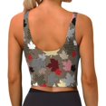 thumbnail image 4 of Uemuo Maple colorful Pattern Women's Sports Bra - High Impact Support, Breathable, and Comfortable Athletic Bra for Running, Yoga, and Workouts, 4 of 9