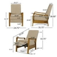 thumbnail image 6 of GDF Studio Neihart Contemporary Channel Stitch Pushback Recliner, Sand Fabric and Teak, 6 of 13